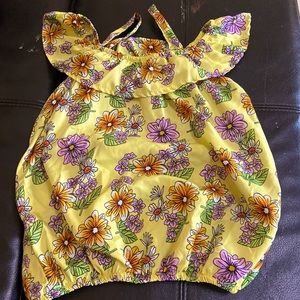 Yellow flowered shirt- size 6x -kids